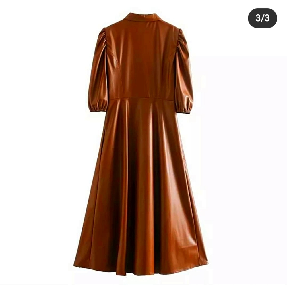 Brown Leather Dress